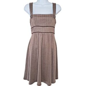 Vtg Y2K Candies Overall Dress Sz S Herringbone Academia Preppy Twee Pinafore